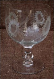 Antique Large French Cut Daisy Drink Glass 1920