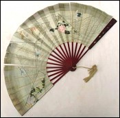 Japanese Hand Fan Double Face 1900