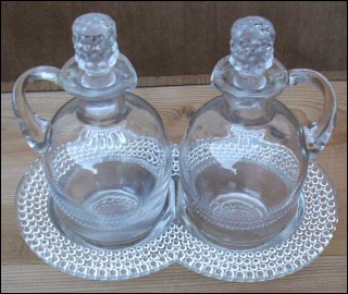 Cruets with Tray Depression Glass 1925