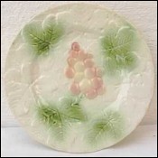 Grapes Decorative Plate French Majolica Salins 1920
