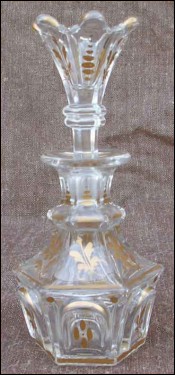Antique Perfume Bottle Gilt Crystal Baccarat 19th Century