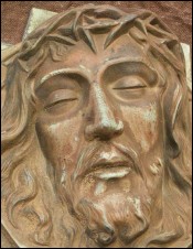 Large French Solid Bronze Head of Christ Thomas
