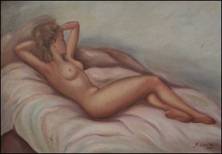 Sarda French Painting Female Nude 1960
