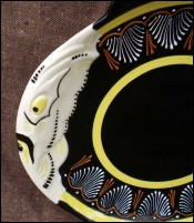 French Majolica Embroidery Fish Plate HB Quimper 1950