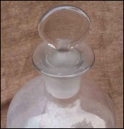 Apothecary Bottle Blowers Glass Ground Stopper 19 th century