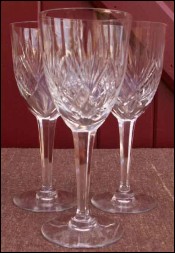 French Chantilly Saint Louis Cut Clear Crystal 3 American Glass