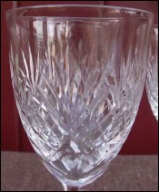 French Chantilly Saint Louis Cut Clear Crystal 4 Claret Wine Glass
