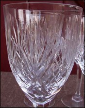 French Chantilly Saint Louis Cut Clear Crystal 6 Claret Wine Glass