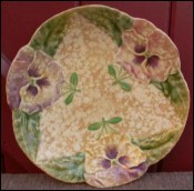 Pansy Decorative Plate French Majolica 1880