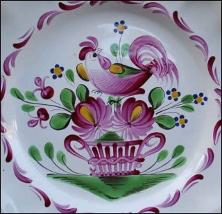 Plate Rooster Flowered Basket St Clement