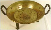 Early 19th C French Pie Pan Brass and Wrought Iron