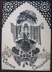 Cromos callejeros Sanchez Galarraga Original Ink Drawing R Dalmau 1920
