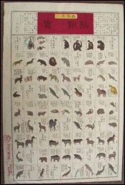 Japanese Woodblock Print Primay School Animals Meji