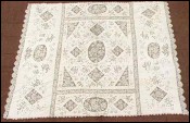 Huge Old Table Cloth Richelieu Cutwork and Lace