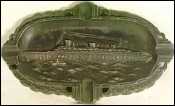  French Ship SS Normandie Ocean Liner Ashtray Tin Art Deco 30's
