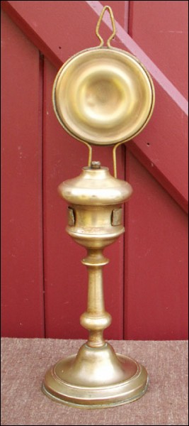 Oil Lamp with Mirror French Copper