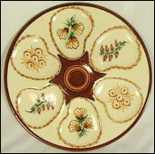 Oyster Plate French Majolica Henriot Quimper
