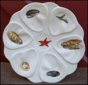 French Limoges Porcelain Oyster Plate Shellfish 1970