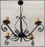 French Country Wrought Iron Chandelier 4 Lights