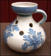 Crocus Hyacinth Vase Keraluc Quimper Blue & White 1960