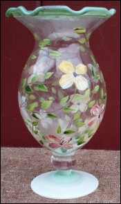 French Opaline Glass Enameled Pierre Schneider 1960