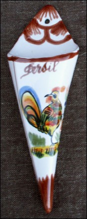 Rooster Parsley Wall Pocket Henriot Quimper 1960's