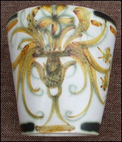 Keraluc Quimper Tumbler & Saucer Flowered Stoneware 1960