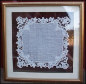 Bridal Wedding Handkerchief Bobbin Lace 1860