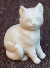Cat Carved Figure Ivory