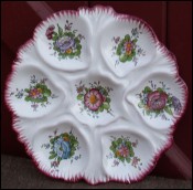 Flowered Scalloped Oyster PLate Faience Renoleau Angouleme