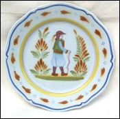 Breton Decorative Scalloped Plate Henriot Quimper
