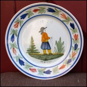 Little Breton Decorative Plate HB Quimper 1890