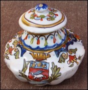 Faience Inkwell Jules Verlingue Desvres Arms 1900