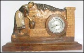 French Wooden Mantel Clock Basque