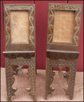 Pair Syrian Frame Stands Holders Inlayed  Walnut 1920