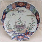 Japanese Shell Shaped Arita Porcelain Oster Plate Meiji