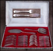 French Louis XV Fish Flatware for 12 + Serving