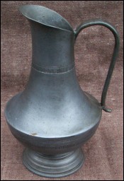 Engraved Pewter Ewer Tankard Pitcher Directoire Style 1900