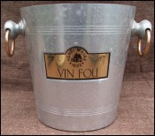 Aluminum Champagne Cooler Ice Bucket Vin Fou Henri Maire 1960