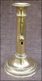 French Brass Push Up Candlestick 1870