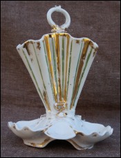 Gilt Porcelain Sweety Cakes Pickle Appetizer Stand Paris