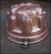 Tinned Hammered Copper Mold Jelly Chef Cookware 1900