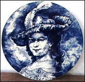 Young Lady Rembrandt Wall Charger Boch 1900