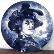 Self Portrait Rembrandt Wall Charger Boch 1900