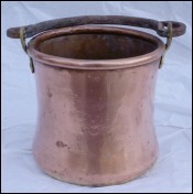 Hammered Copper Dovetailed Caldron Kettle Ice Bucket