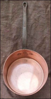 Large 12 French Hammered Copper Pan 1950