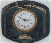 Art Deco Folding Travel Clock Leather Box Paris