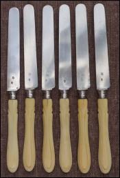 Sterling Silver 6 Dessert Salad Knives Early 19 th C