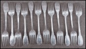 Dessert Luncheon Forks Set of 12 Silverplate 1900