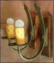 Pair of Wrought Iron Wall Light Sconces